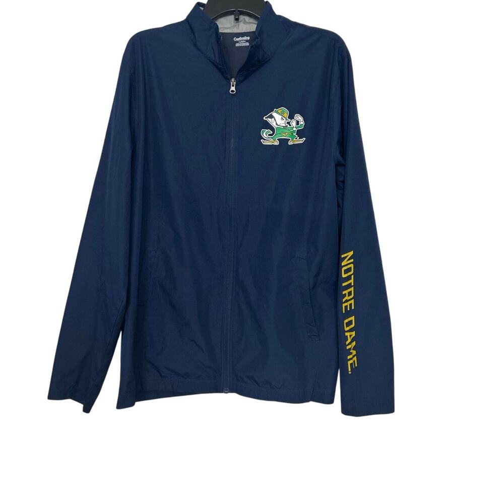 Notre Dame Fighting Irish Leprechaun Full Zip Windbreaker Jacket Large Fan Gear